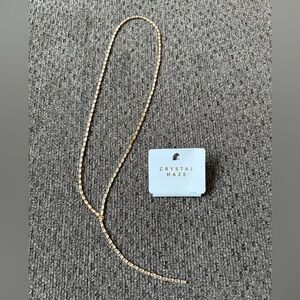 Crystal Haze Gold Beaded Lariat Necklace